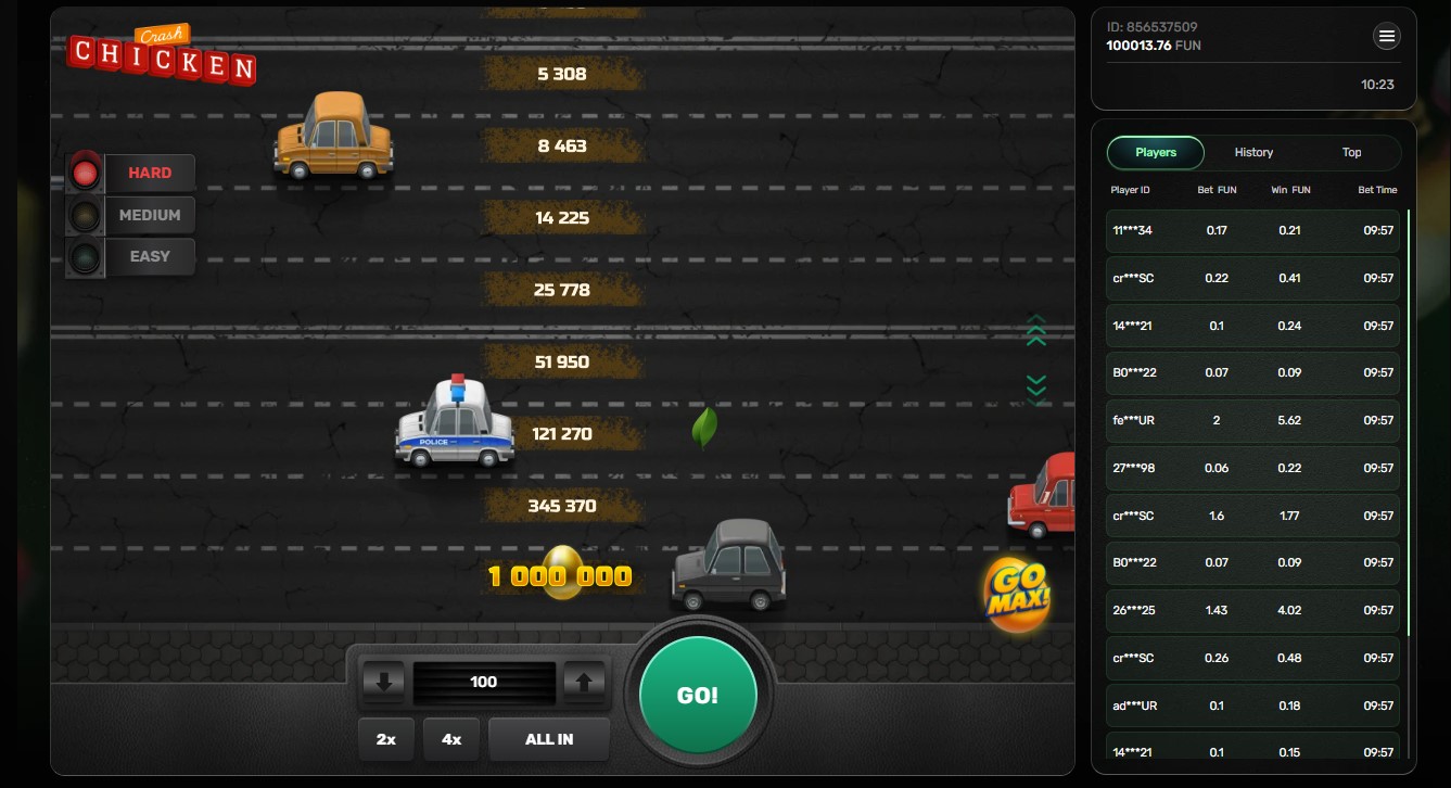 Illustration montrant comment placer des paris sur Chicken Crash en ligne.