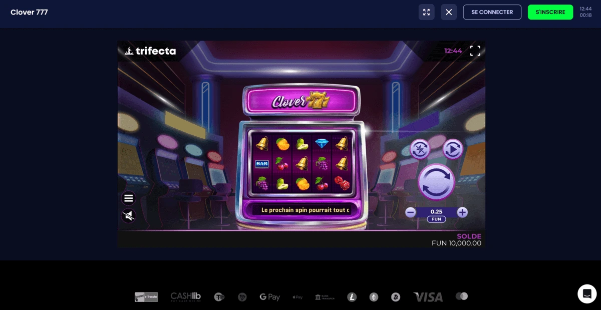 Jouer à la démo de Clover 777 sur le casino en ligne PampaGo.