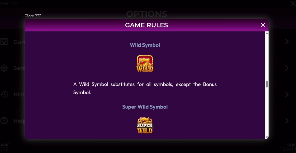 Exemple du Super Wild multiplicateur x7 en action sur Clover 777.