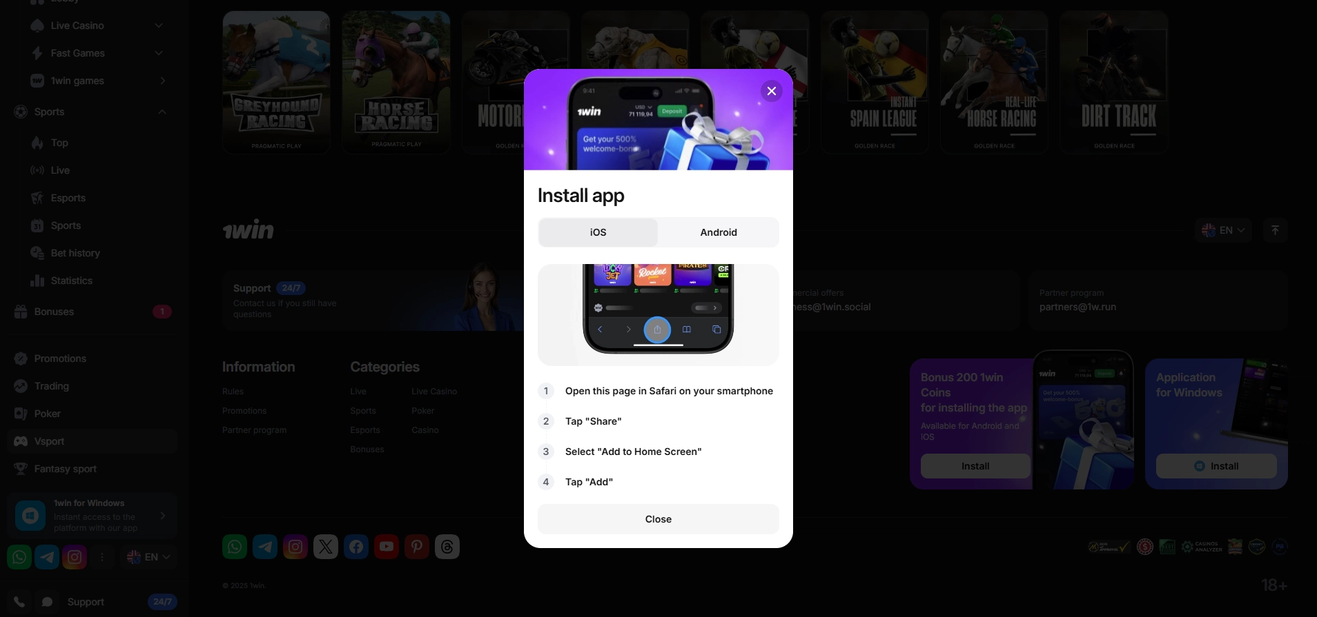 Step-by-step guide for installing 1Win mobile app on Apple iOS devices