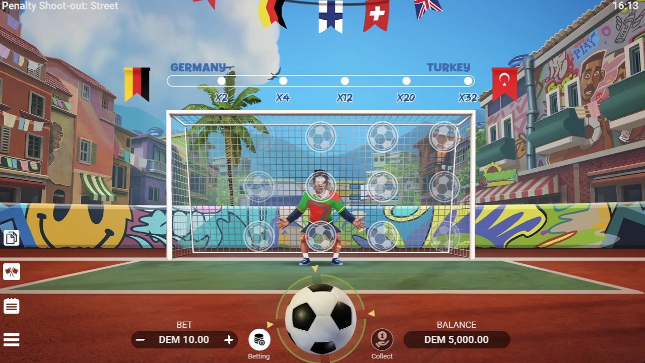 Player view of shooting directions and controls in Penalty Shoot-Out Street