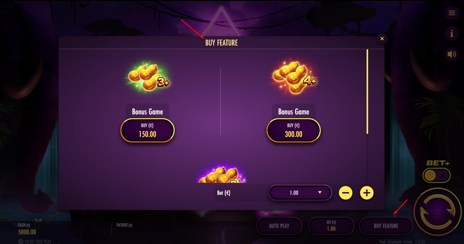 Interface showing the option to purchase direct access to bonus features