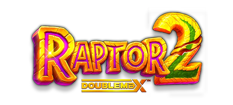 Raptor 2 DoubleMax Official Game Logo with prehistoric stone textures