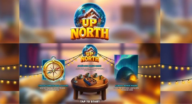 Interface de jeu de Up North montrant les rouleaux et les options de paris